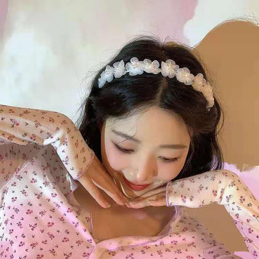 Băng Đô Cài Tóc Đính Hoa Lấp Lánh Mới