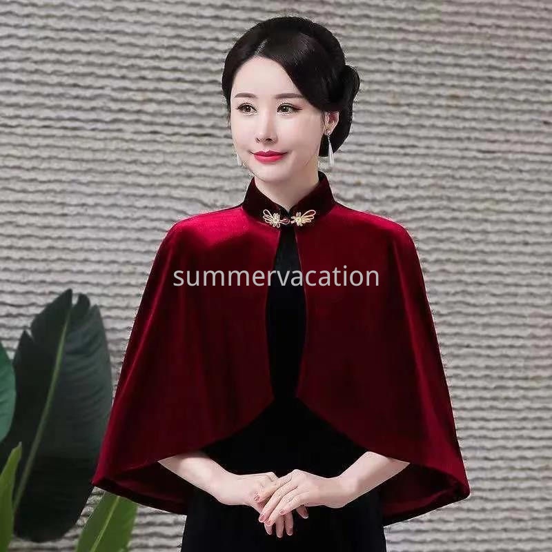 Đầm sườn xám vải nhung thêu họa tiết thủ công thời trang năm mới cho nữ | BigBuy360 - bigbuy360.vn