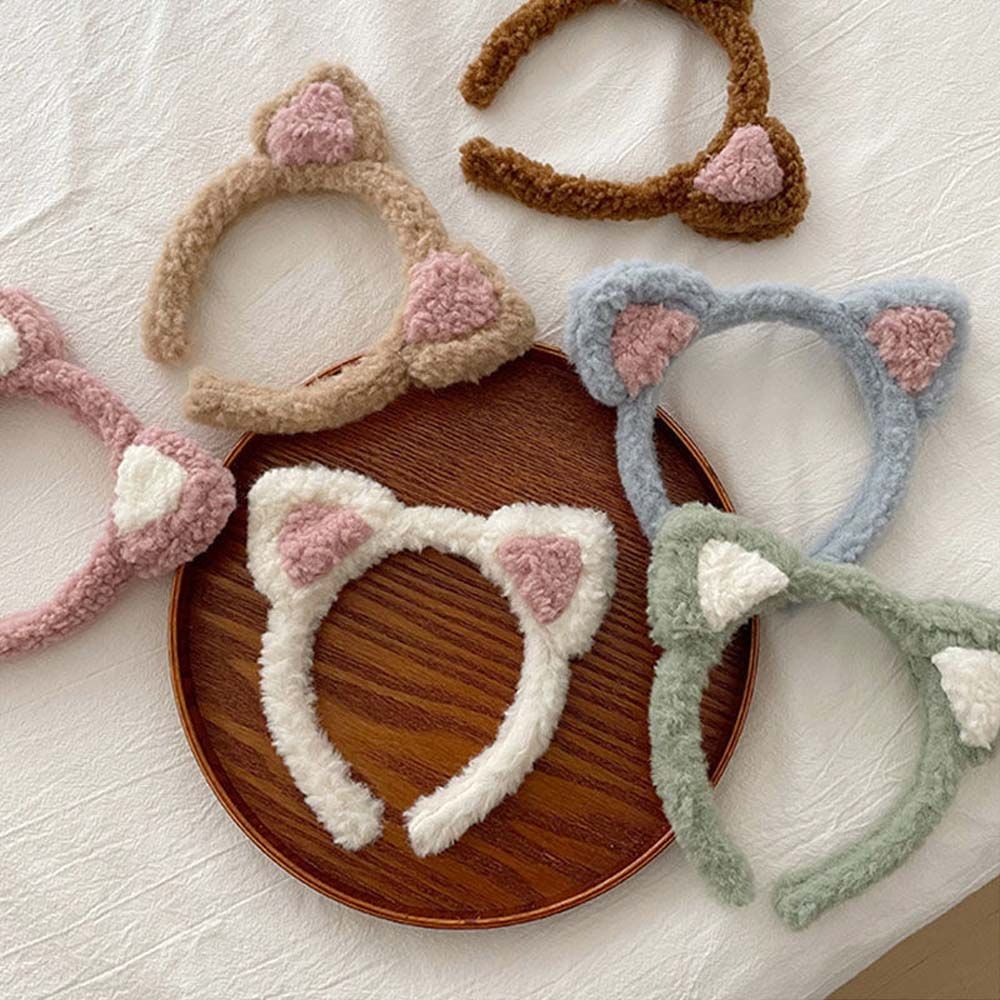 Băng đô tai mèo bằng vải bông mềm mại nhiều màu phong cách Hàn Quốc dễ thương