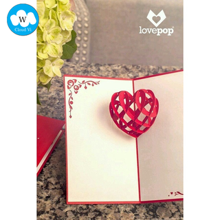 Pop up Thiệp trái tim Valentin's Day