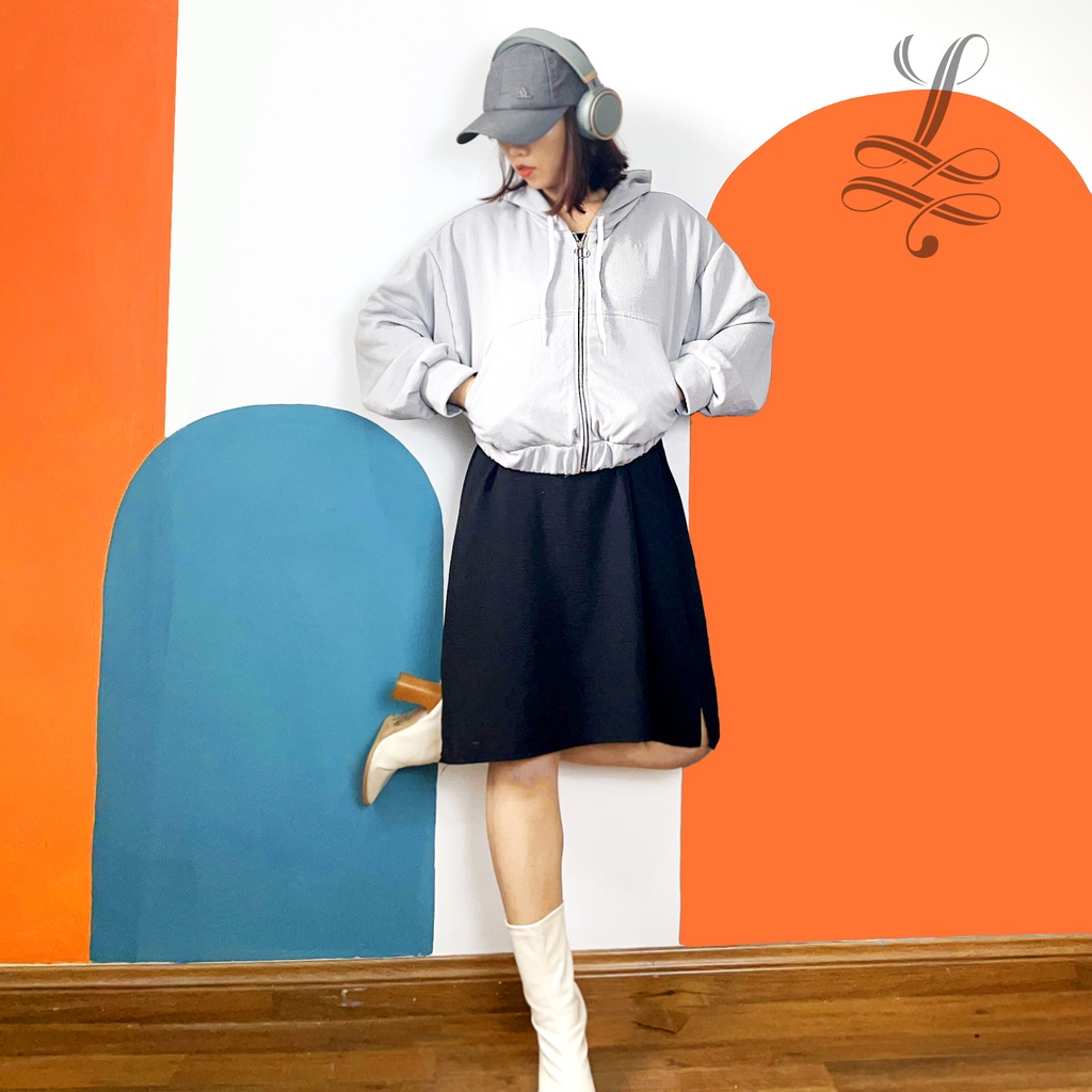 Áo khoác nữ Hoodie, áo khoác nữ ngắn có nón tay phồng dễ thương LALI CRTOP91