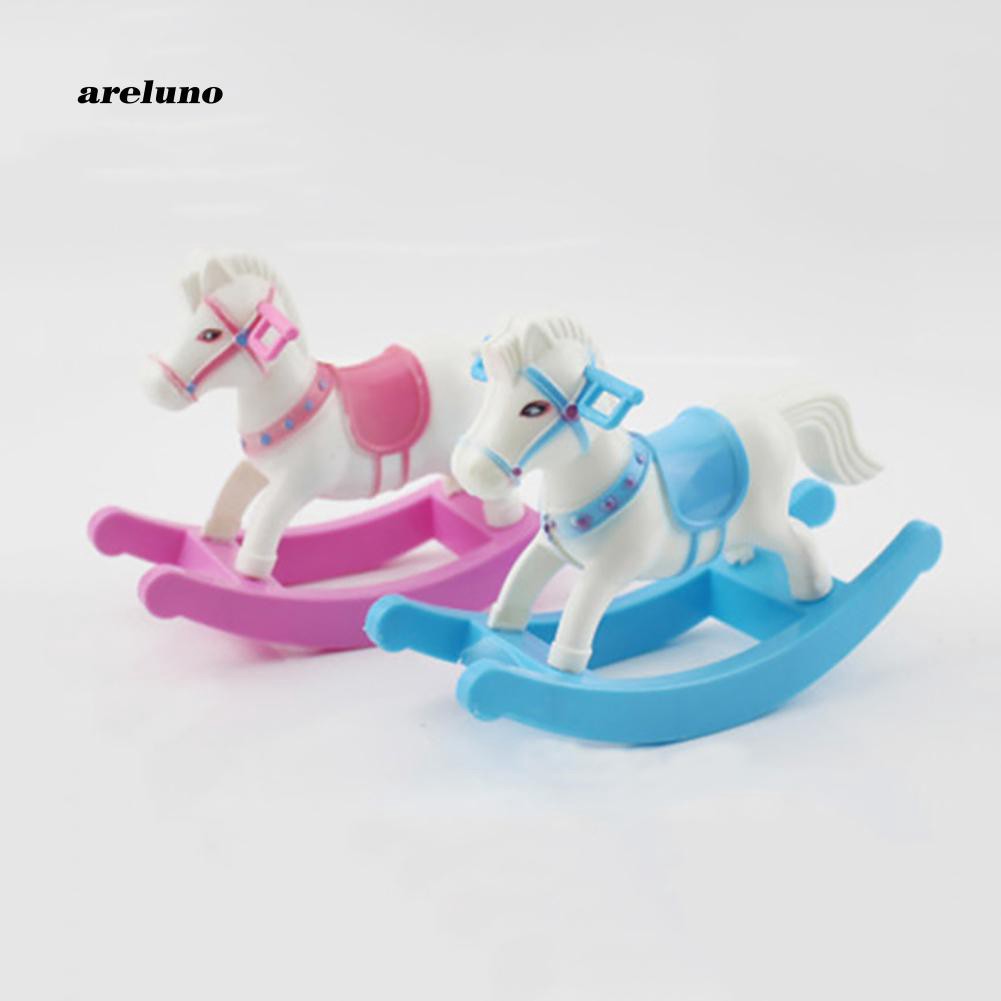 Ngựa bập bênh bằng nhựa cho búp bê kích thước 12cm