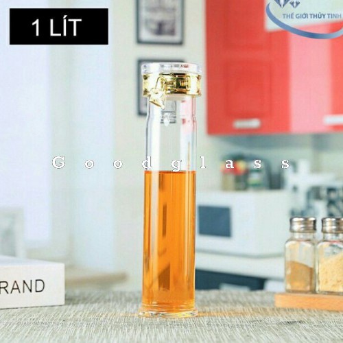 Bình thủy tinh ngâm rượu / hũ thủy tinh ngâm rượu nhân sâm 1 Lít cao cấp có khóa