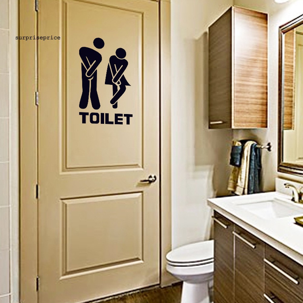 Miếng dán hình kí hiệu nam và nữ trang trí cửa toilet tiện dụng
