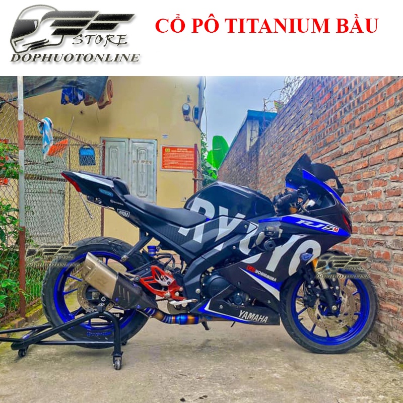 Cổ Pô Titan Bầu Hơi Tổ Ong R15v3 Exciter Winner 2 Khúc &lt;TOPGEAR&gt;