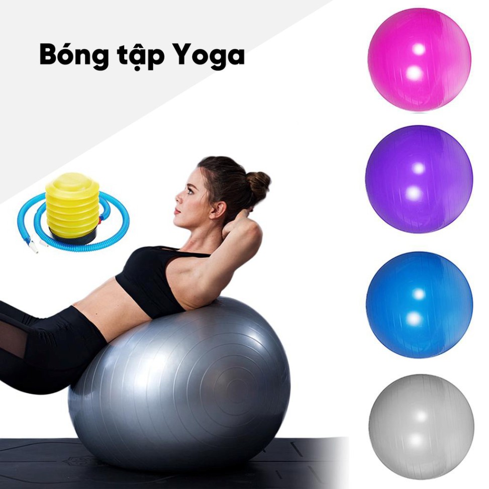 [Tặng bơm+ phụ kiện] Bóng Tập Gym, Tập Yoga Trơn 65 - 75cm