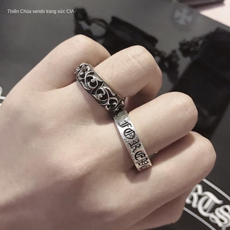 CH Crowe heart phiên bản cao 925 sterling silver cross forever vĩnh cửu nhẫn cặp đôi hip-hop dành cho nam và nữ