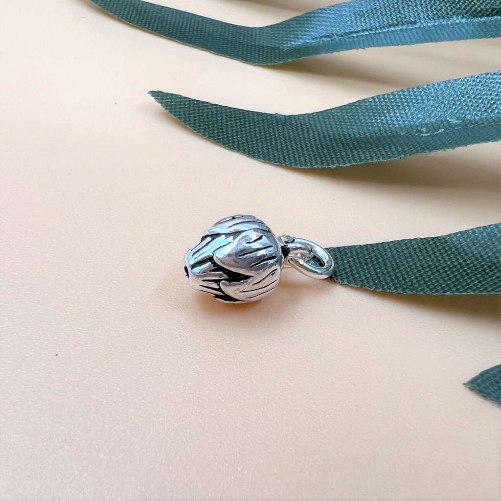 Charm móc treo búp hoa sen bạc thái - Charm Bạc 925 - Mã CA900