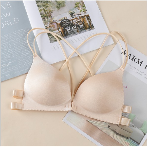 Áo lót cài trước ngực dây nhỏ chéo lưng khóa sexy đệm mỏng su đúc kháng khuẩn AOLOT19