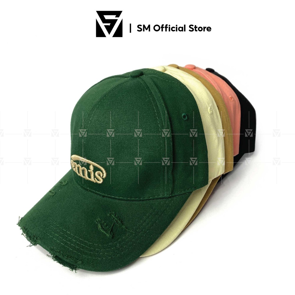 Mũ lưỡi trai nón kết rách thêu chữ Emis mũ nón thời trang nam nữ phong cách Hàn Quốc - Soulmate Store
