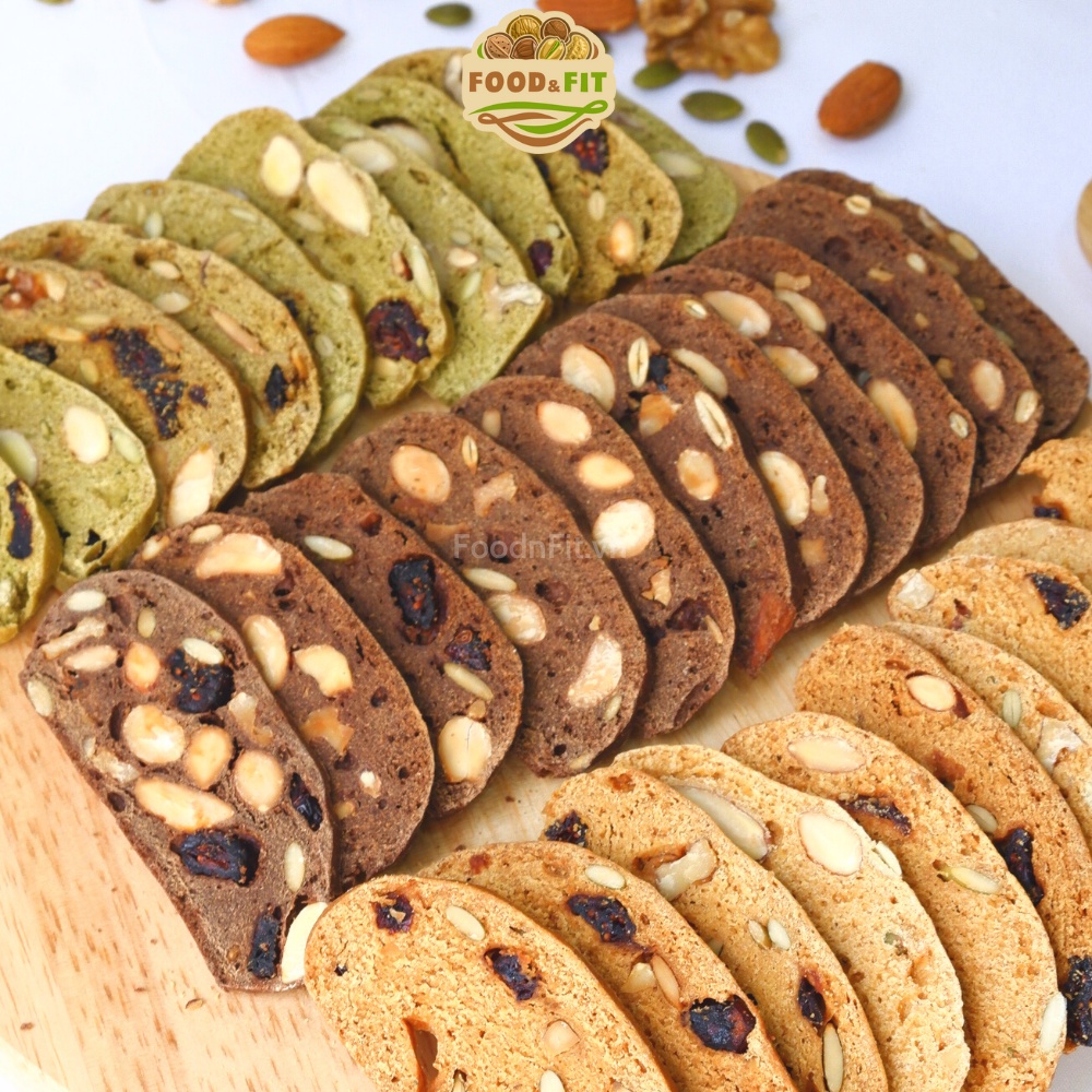 Combo bánh ăn kiêng nguyên cám Biscotti + ngũ cốc dinh dưỡng Granola