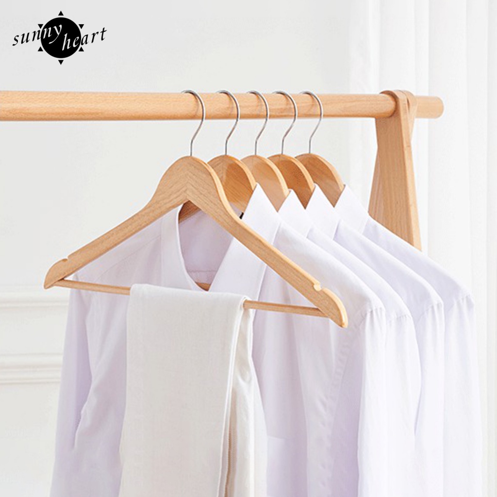 Set 5 Móc Treo Quần Áo Bằng Gỗ Tiện Dụng