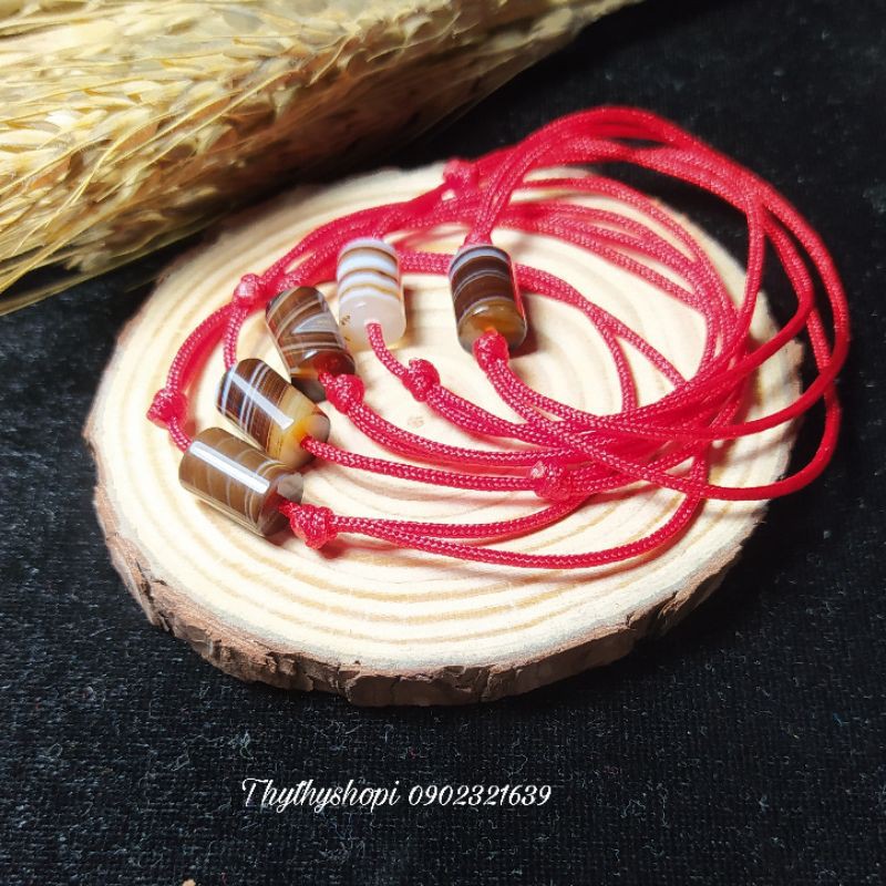 Vòng tay trụ nâu đá thiên nhiên siêu xinh  -  -