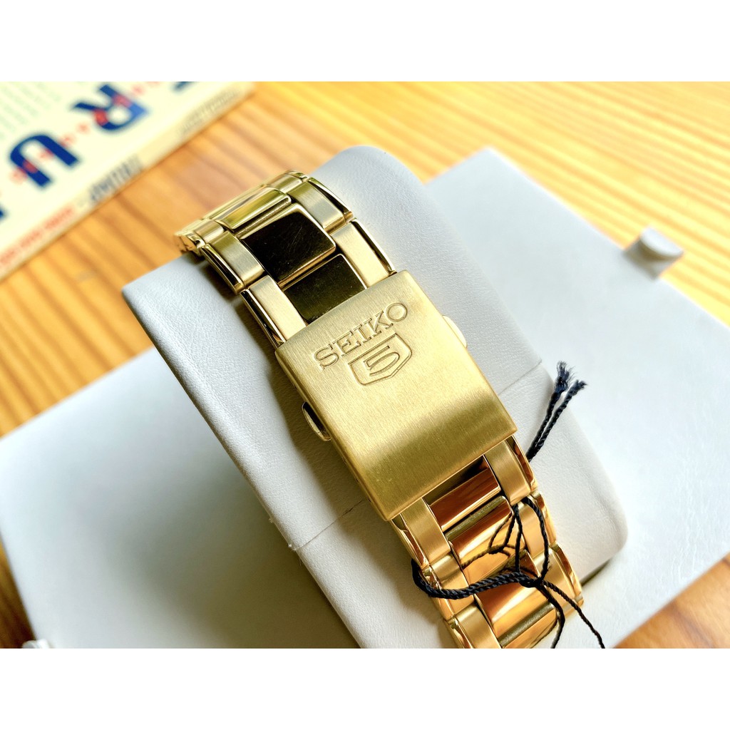 Đồng hồ Nam chính hãng Seiko 5 Japan Automatic SNKN62K1 Tone vàng sang chảnh- Máy cơ tự động - Kính cứng
