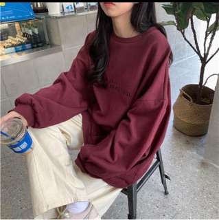 Áo nỉ 2 màu đỏ đô - đen