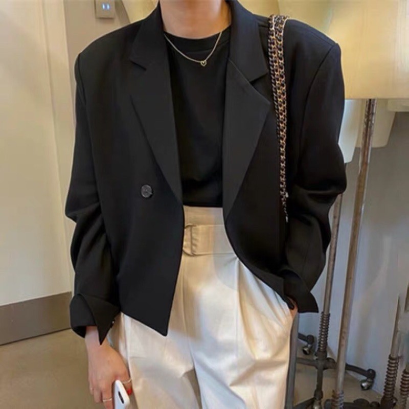 (Hàng có sẵn ) Áo Blazer cao cấp ngắn trẻ trung (có ảnh chụp thật) | BigBuy360 - bigbuy360.vn