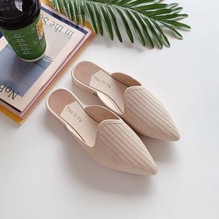 Giày Sục Mules Lười Công Sở Cao Su