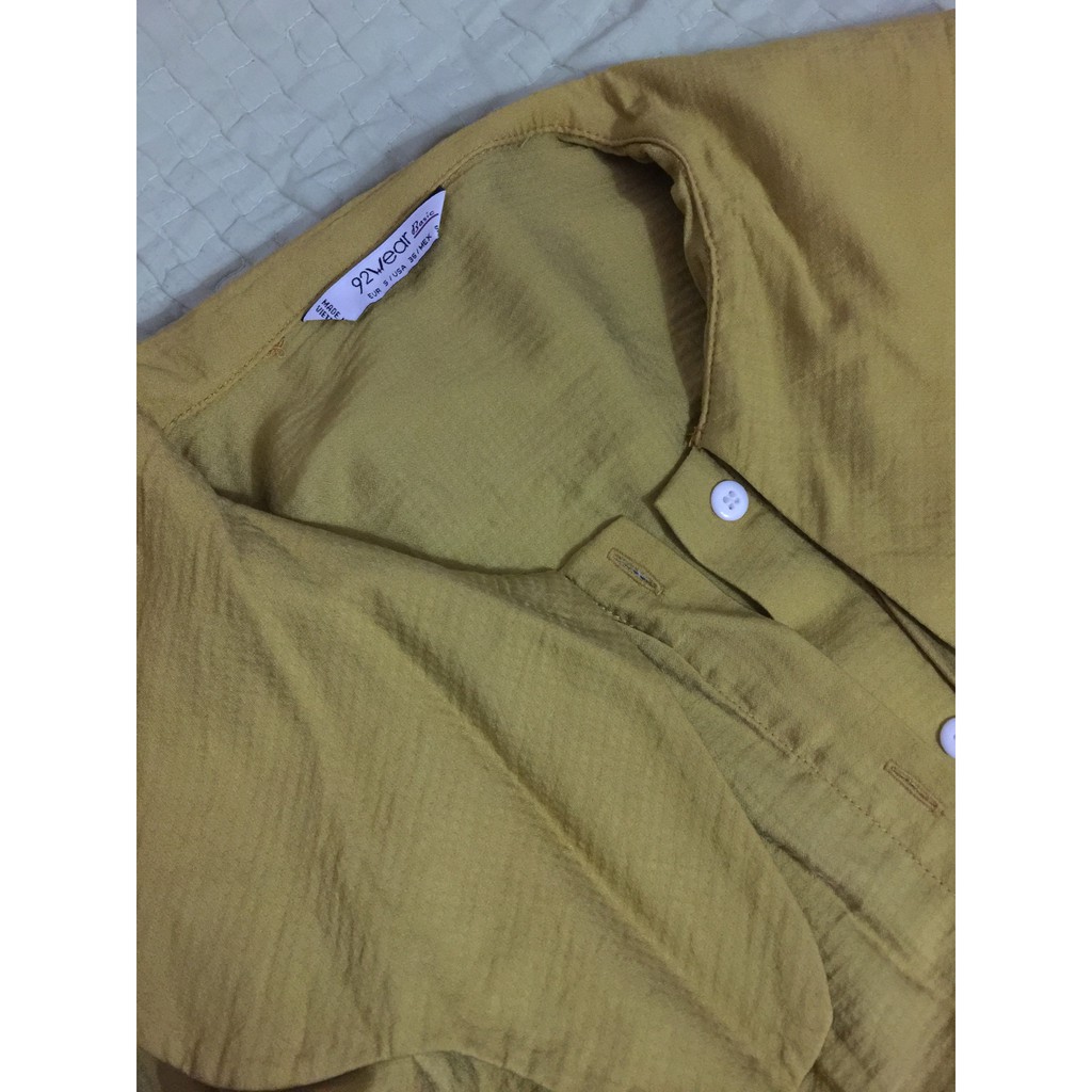 Áo sơ mi nữ cổ lá sen 92wear Newtag