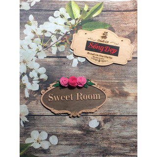 Bảng Gỗ Treo Cửa Trang Trí Shop Sweet Room