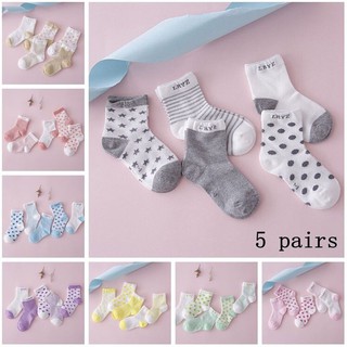 HGL♪5 Pairs Baby Boy Girl Cotton Cartoon Socks NewBorn Infant Toddler Kids Soft Sock