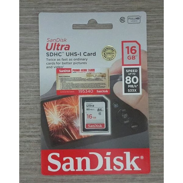 Thẻ Nhớ Sandisk Cl10 Uhs-1-16Gb & 40 80mb S & 41 Phiên Bản Giới Hạn Sdhc
