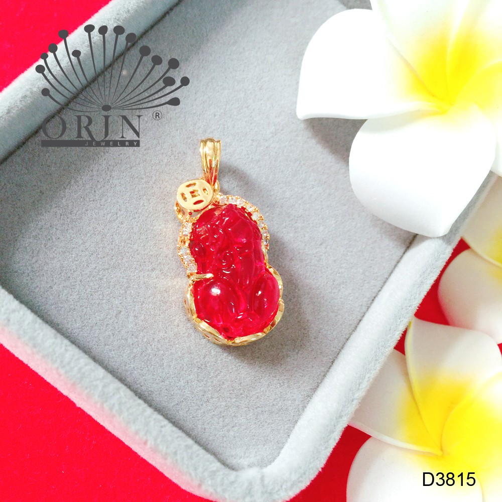 Mặt dây chuyền tỳ hưu tài lộc may mắn đá đỏ thời trang cao cấp Orin D3815 thời thượng