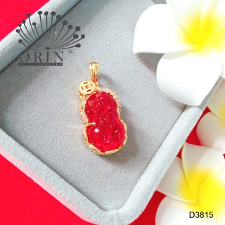 Mặt dây chuyền tỳ hưu tài lộc may mắn đá đỏ thời trang cao cấp Orin D3815 thời thượng