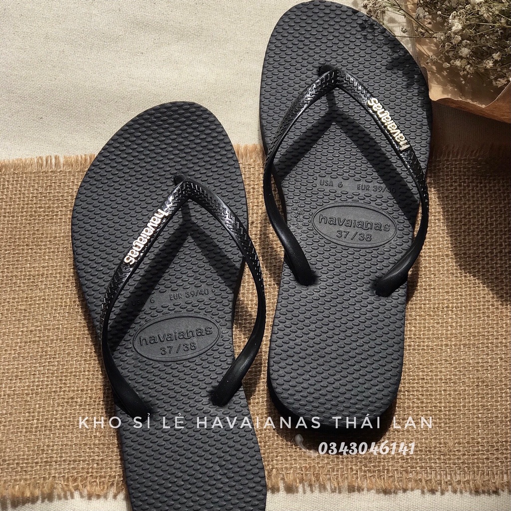 Dép Havaianas Nữ Đen Tag Sắc Chuẩn Thái Lan Siêu Bền