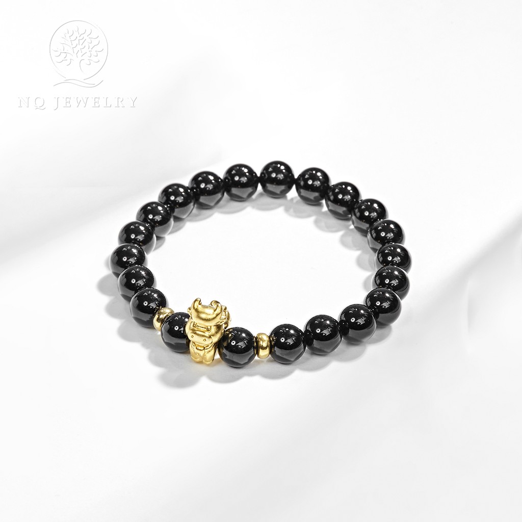 Vòng tay đen charm 12 con giáp - NQ Jewelry