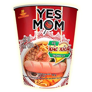 Mì Ly Xúc xích Yes Mom Bò Cải Chua 24 ly/ thùng