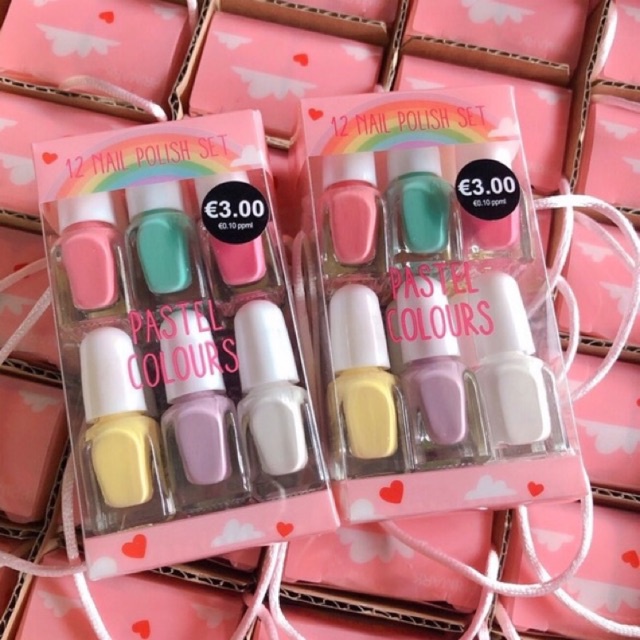 Set sơn móng tay bé gái Primark Little Rebel Nail Polish 12 màu pastel - Pháp