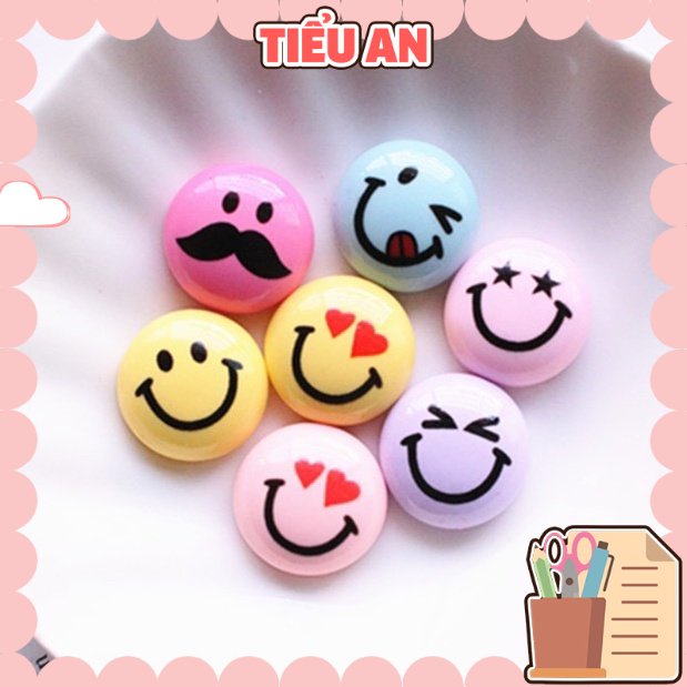 Charm (C173) slime/ Dụng Cụ Charm Trang Trí [Ko Keo &amp; Nút] Biểu tượng Mặt Cười (2.0 cm x 2.0 cm)