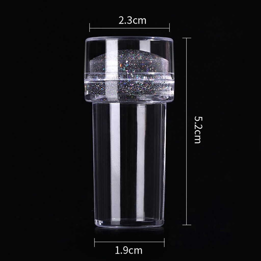 1 Bộ Dụng Cụ In Dấu Trang Trí Móng Tay Đầu Tròn Bằng Silicon Trong Suốt Chống Nhòe Dành Cho Bạn Nữ
