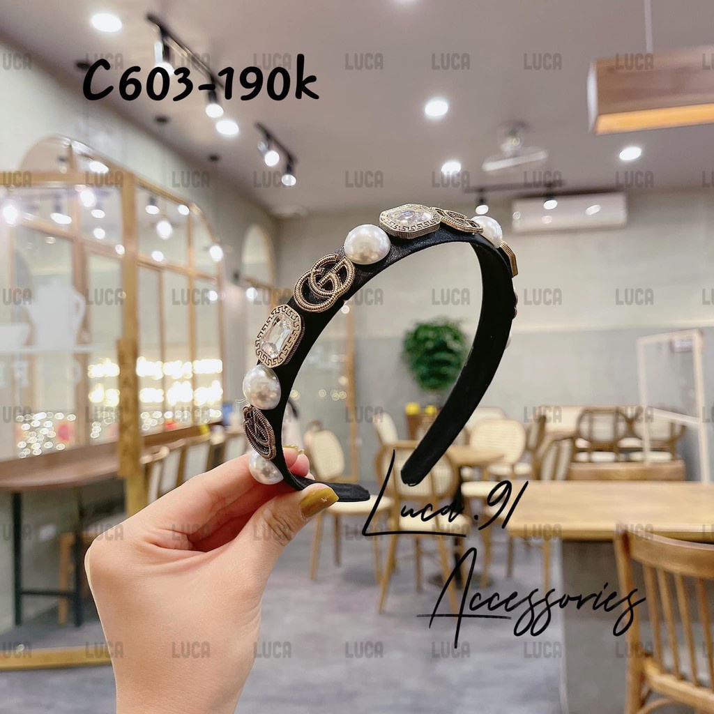 Bờm gucci đính đá / băng đô gucci đính đá cao cấp , phụ kiện tóc nữ cao cấp - Hari Korea Accessories