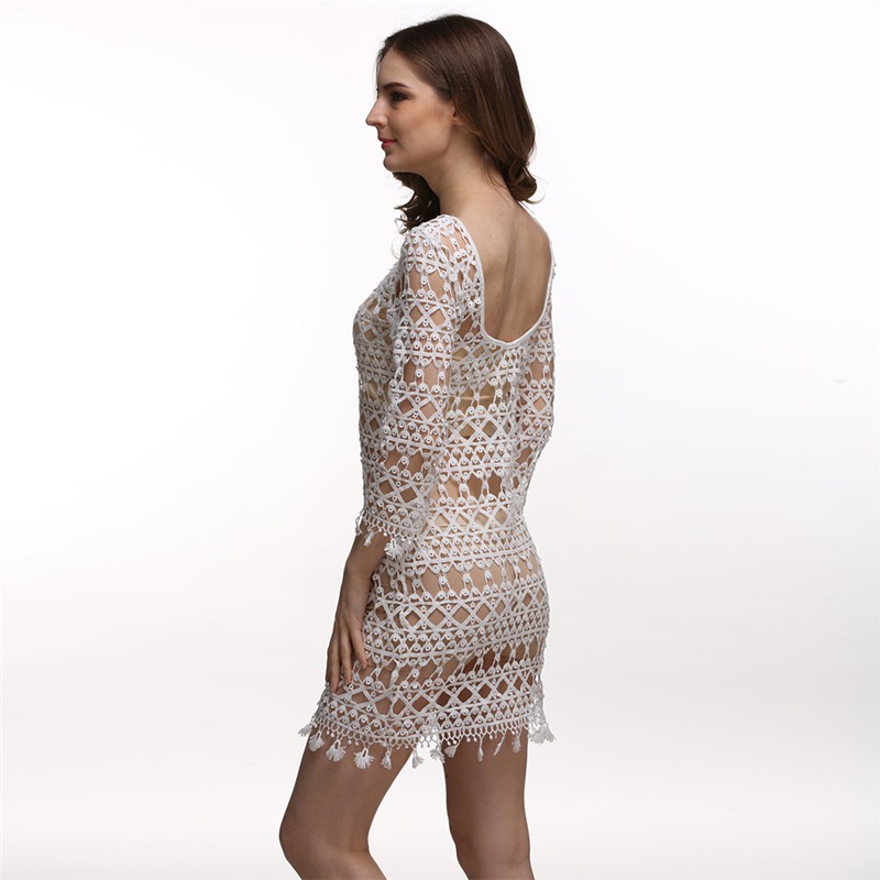 Đầm dệt kim phối ren hoa thiết kế quyến rũ cho phái nữ | BigBuy360 - bigbuy360.vn