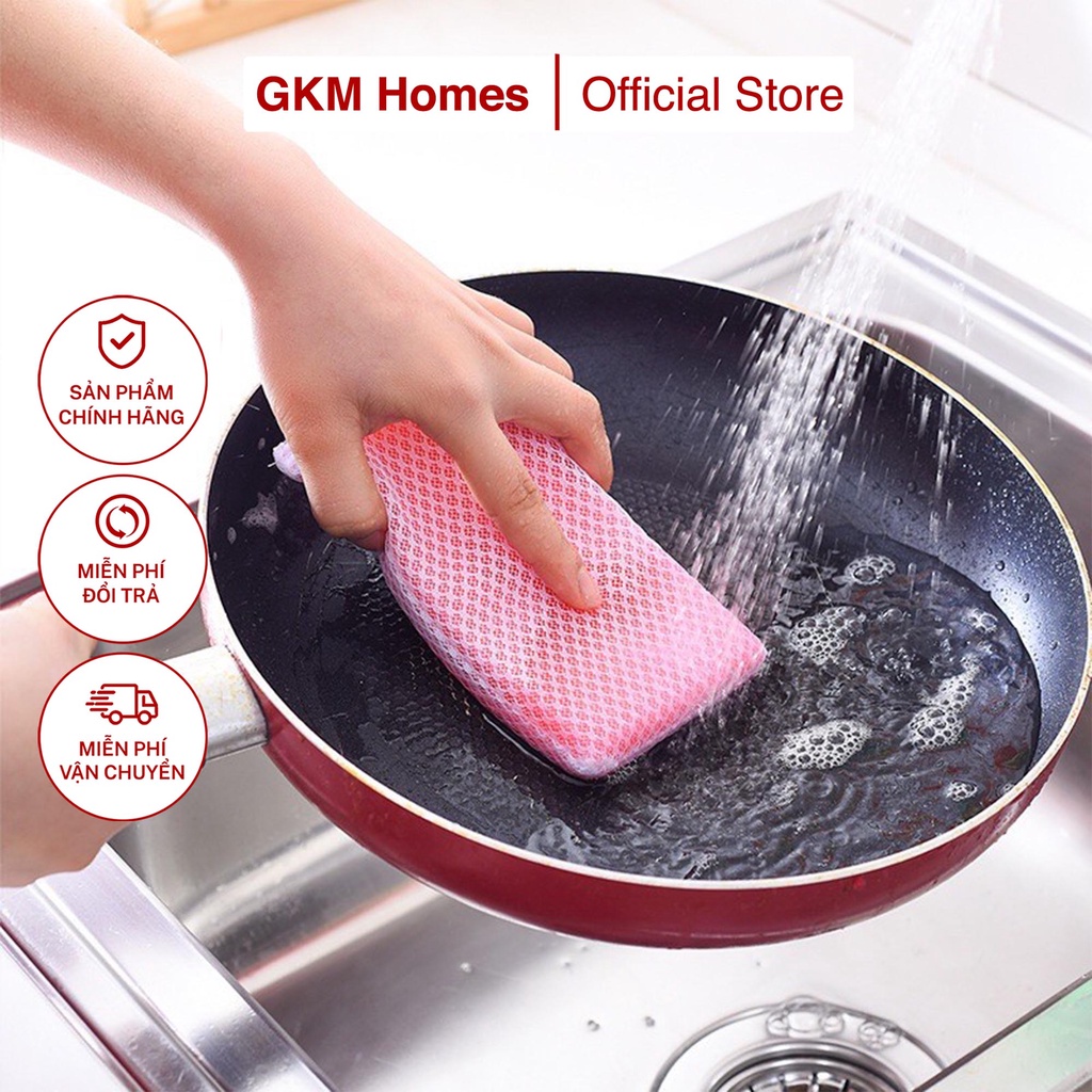 Miếng xốp rửa bát rửa chén bọc lưới Nội Địa Nhật, cọ rửa bát, bọt biển rửa bát, mút rửa đa năng
