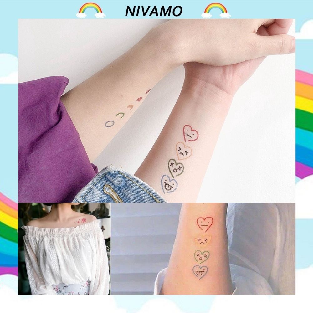 Set 30 tờ hình xăm dán Nivamo hình xăm mini tatoo phong cách độc lạ HX1