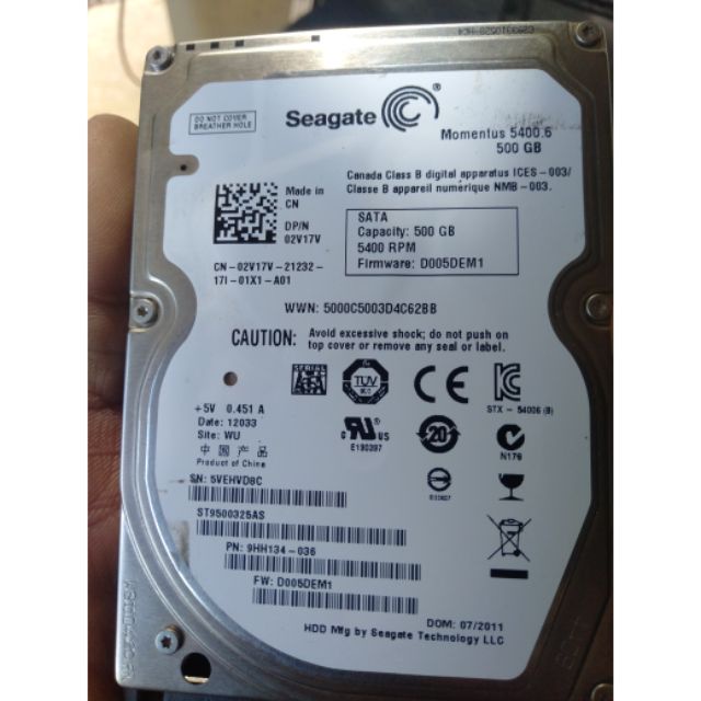 Ổ CỨNG HDD 500GB BÓC MÁY CHO LAPTOP TEST GOOD 100%