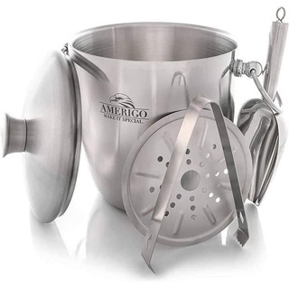 Xô đựng đá giữ lạnh Amerigo màu bạc dung tích 3L, có kèm kẹp gắp [hàng Đức chính hãng]