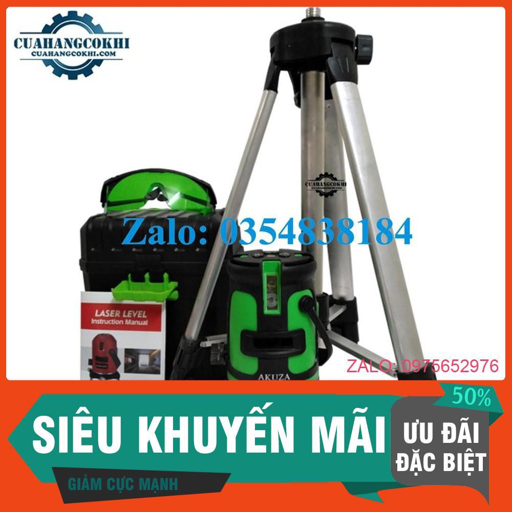 Máy cân mực laser tia xanh đầy đủ phụ kiện - Rọi được trời nắng AKUZA Ak 225g - Cuahangcokhi Hàng loại 1