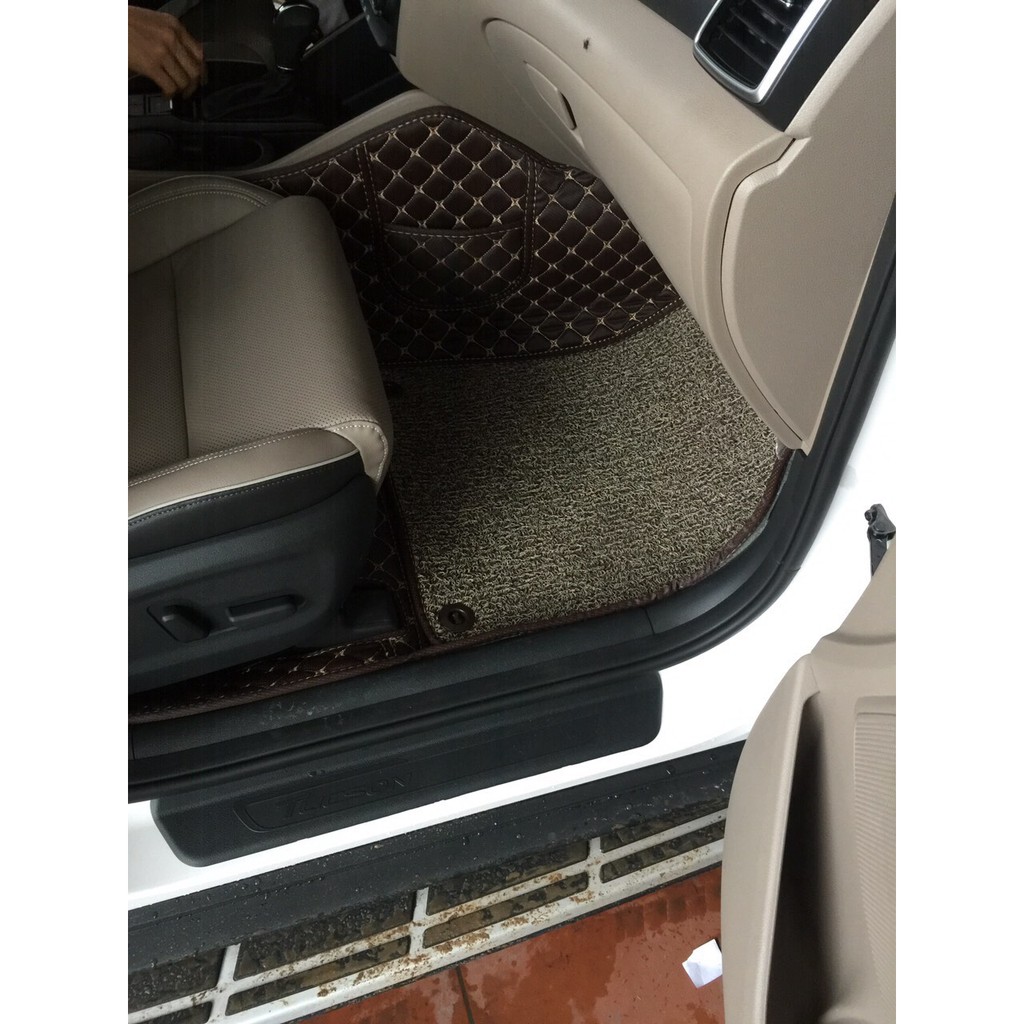 Thảm lót sàn ô tô 6D Hyundai Tucson 15-21 da PU cao cấp, không mùi, giảm 20% tiếng ồn