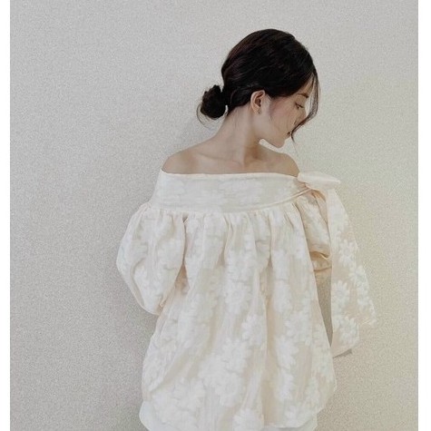 Áo babydoll hoa nổi bẹt vai nơ | Áo hở vai cột nơ ❤️