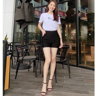 Quần sooc nữ,quần short đùi vải co giãn bốn chiều cạp cao, tôn dáng che khuyết điểm