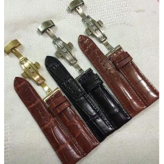 Dây đồng hồ da cá sấu kèm khóa bướm