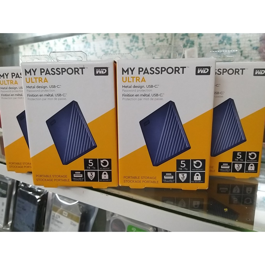 Ổ cứng di động WD My Passport Ultra 2Tb đến 5Tb cáp Type-c Tặng túi đựng | BigBuy360 - bigbuy360.vn