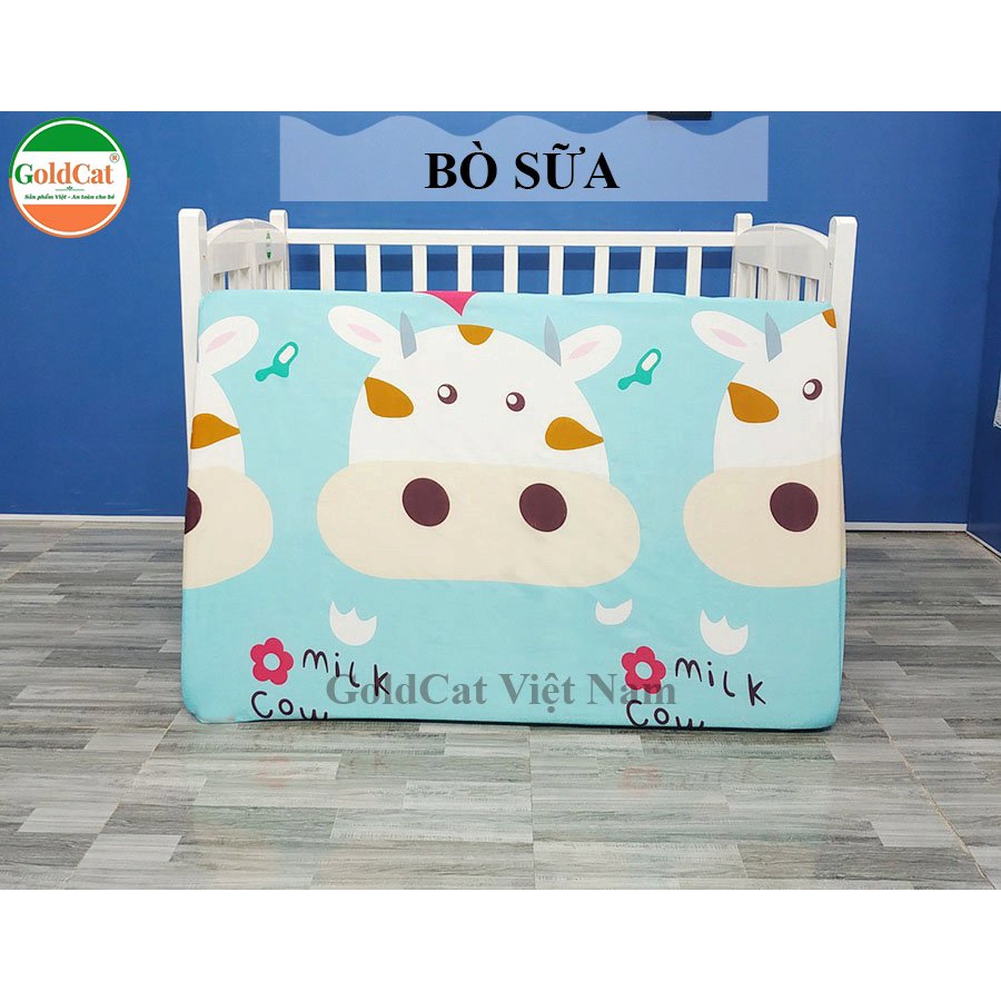 Ga Chun Bọc Đệm Cũi GOLDCAT G72 Chất Vải Cotton Mềm Mại, Bo Chun Ôm Đệm, Kích Thước 72x110 Dành Cho Cũi 80x120