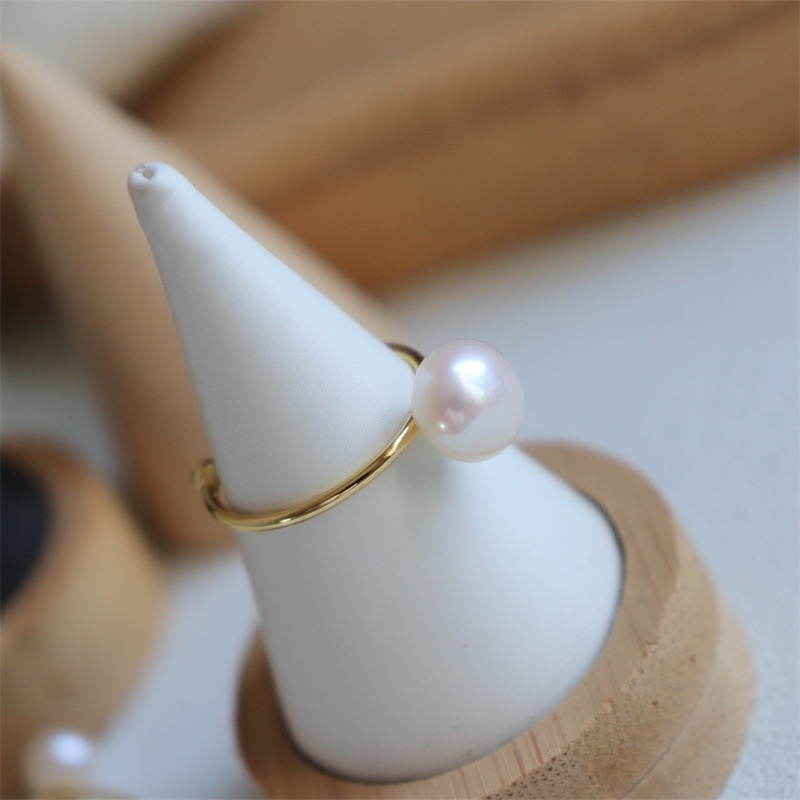 Nhẫn Mạ Vàng 18k Đính Hạt Giả Ngọc Trai