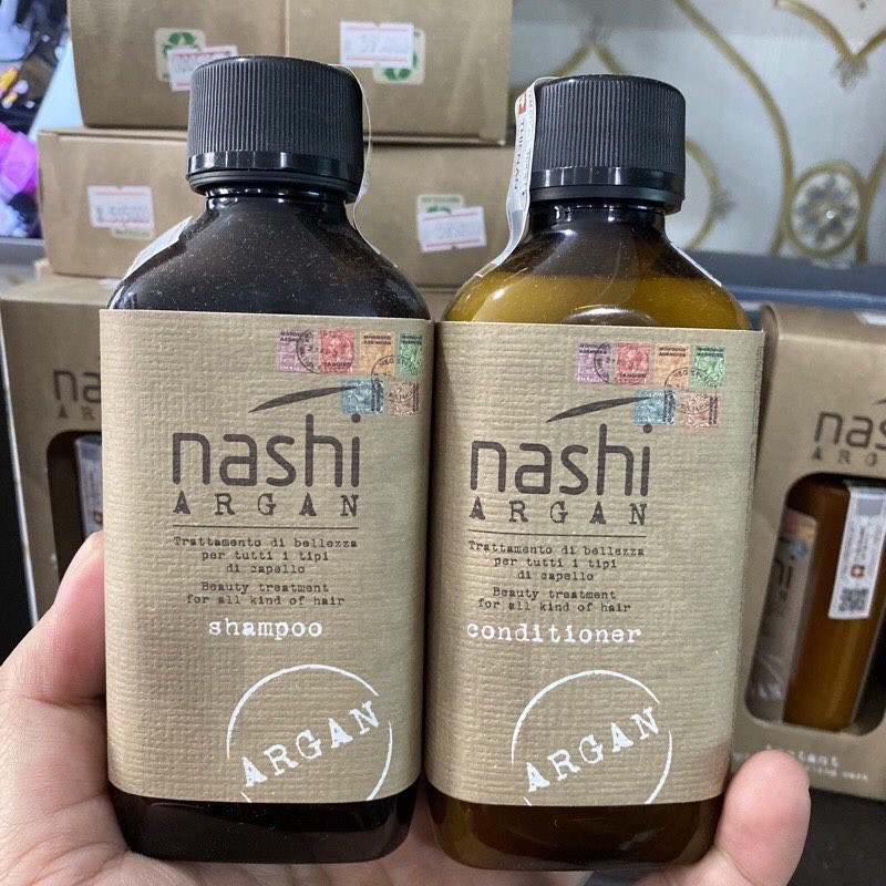 [ NASHI-CHÍNH HÃNG ] DẦU GỘI XẢ PHỤC HỒI HƯ TỔN NASHI ARGAN 200ML X 2