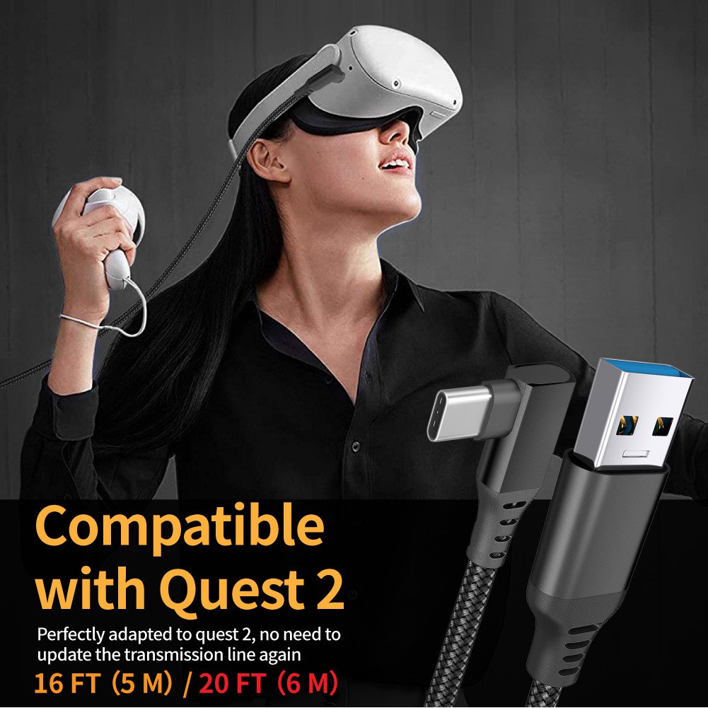 Dây cáp chuyển đổi từ giắc cắm Type-C sang Type-C / Usb 3.1 cho Oculus Quest 2 dài 5m - MINPRO