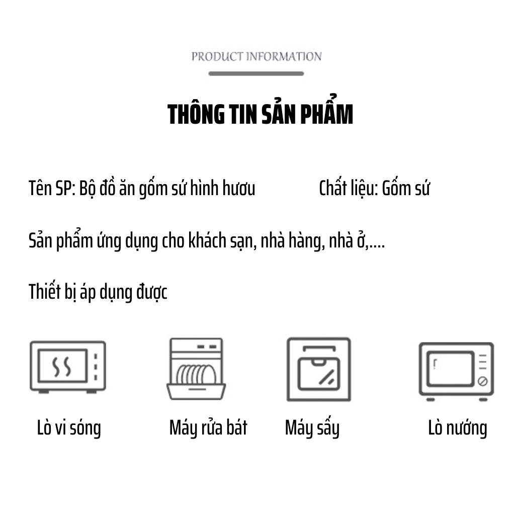 Bộ chén đĩa, bát đĩa đẹp giá rẻ Phương Đông chất liệu gốm sứ cao cấp, họa tiết hươu vẽ tay thủ công độc đáo PD120